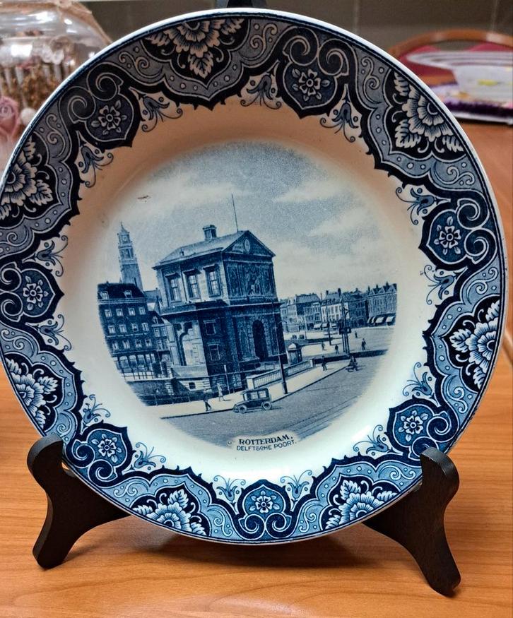 Vintage wandbord Rotterdam Delftsche Poort Societé Céramique, Antiek en Kunst, Antiek | Wandborden en Tegels, Ophalen of Verzenden
