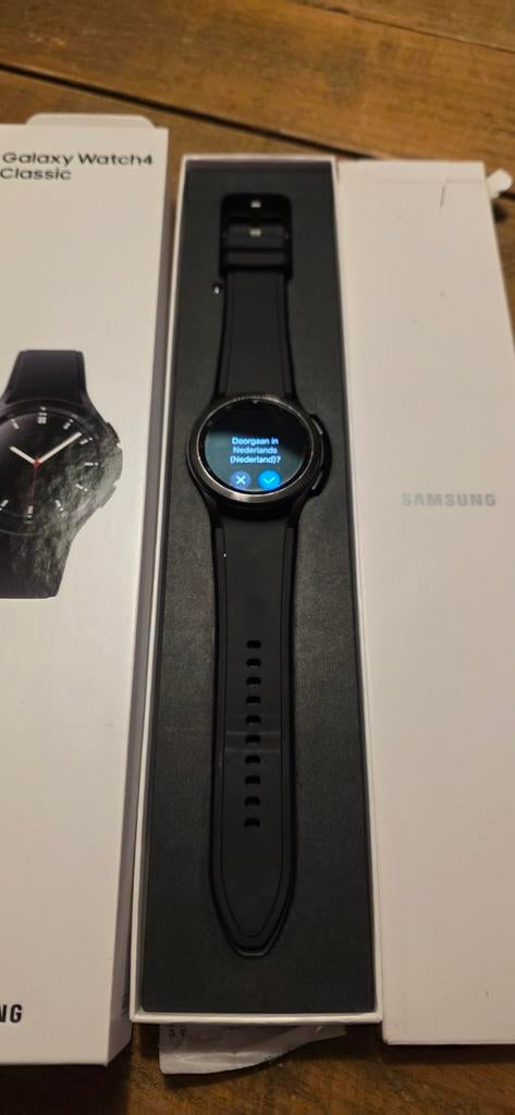 Samsung galaxy watch 4 classic 42mm, Ophalen of Verzenden, Gebruikt, Zwart, Android
