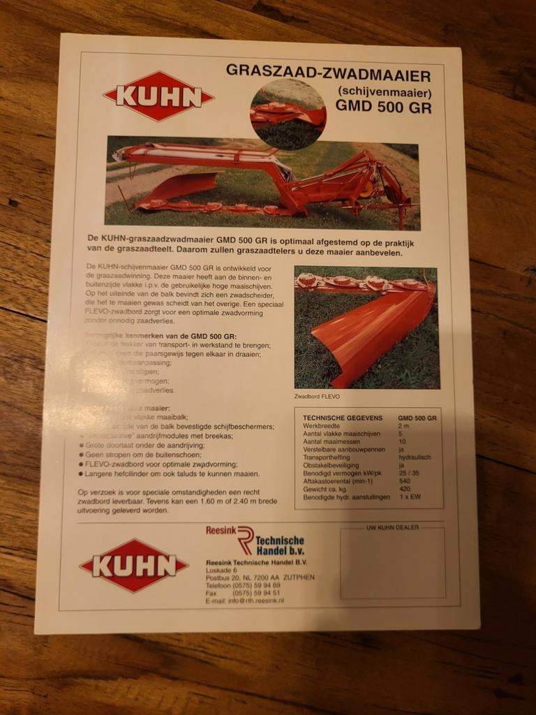 tractor folder Kuhn  GMD 500 GR graszaad zwadmaaier, Ophalen of Verzenden, Zo goed als nieuw