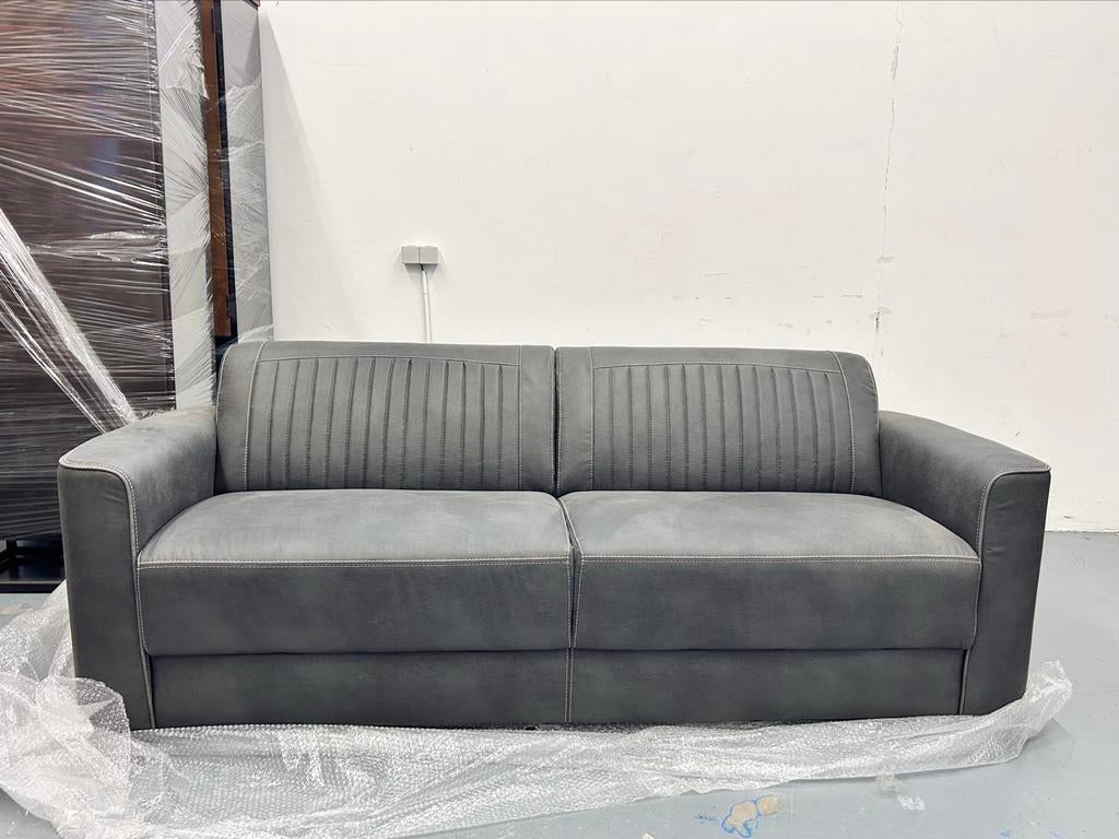 Bankstel Antraciet Microvezel - Pronto Wonen Restpartij, Ophalen, Overige maten, Grijs, 220 cm