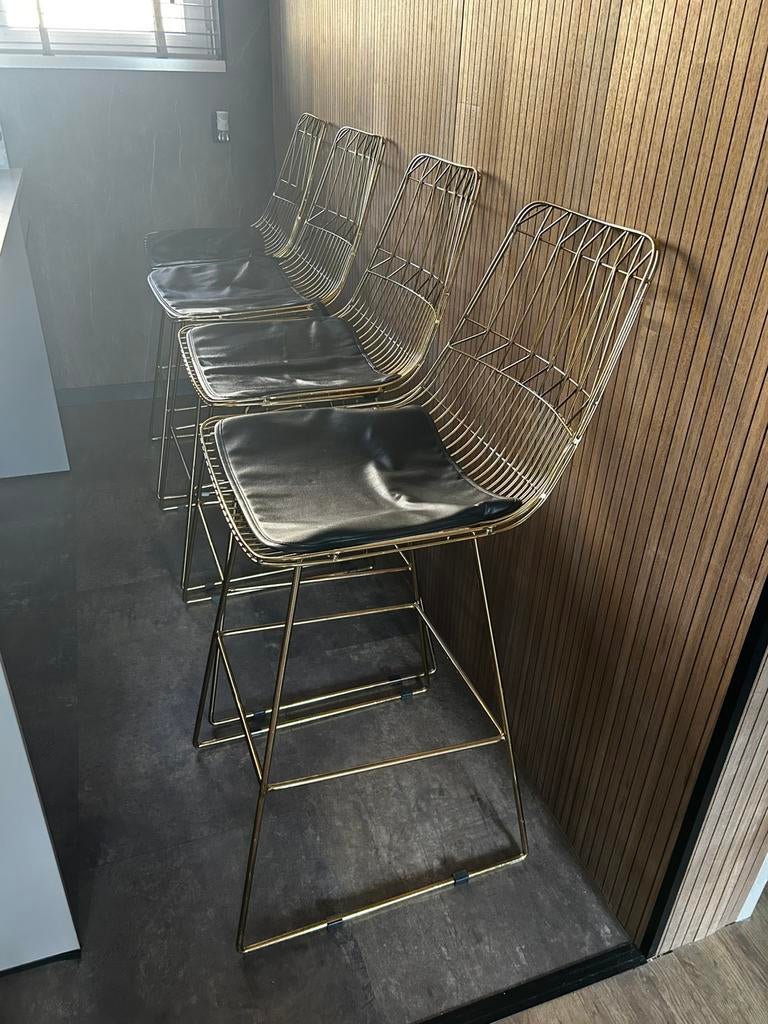 Vier Gouden Beliani Preston krukken, Huis en Inrichting, 4 krukken, Ophalen of Verzenden, Zo goed als nieuw, 60 tot 90 cm