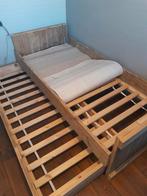 Steigerhouten bed, Huis en Inrichting, Slaapkamer | Bedden, Ophalen, Gebruikt, 90 cm, Eenpersoons