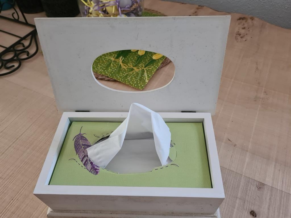 Tissue box, Ophalen, Gebruikt, Wit, Hardcase