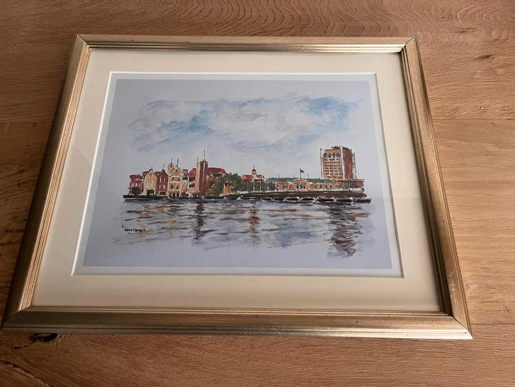 Schilderij Willemstad Curaçao - Landhuis Habaai, Antiek en Kunst, Kunst | Schilderijen | Modern, Ophalen of Verzenden