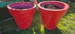 Grote rode bloempotten (2 stuks), Ophalen, Kunststof, Gebruikt, Minder dan 60 cm