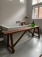 SALE: vintage, antieke, industrial side table, werktafel, Ophalen