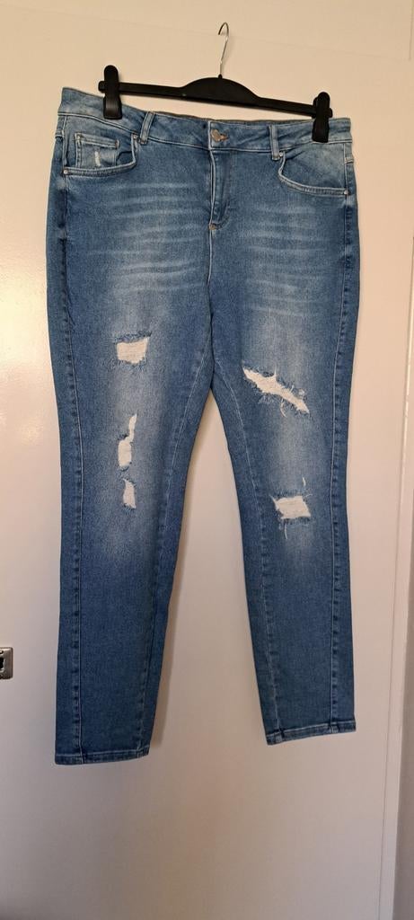 Ripped jeans spijkerbroek, Curved Angels, Blauw, Ophalen of Verzenden, Zo goed als nieuw