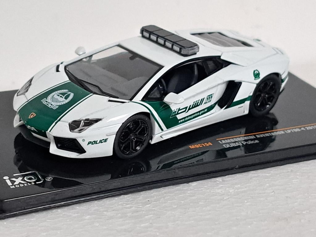 Lamborghini Aventador Dubai Police 1/43 IXO zeer uniek, Ophalen of Verzenden, Zo goed als nieuw, Auto, Overige merken
