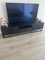 Tv meubel visgraat zwart mangohout 180cm Danae, Huis en Inrichting, Kasten | Televisiemeubels, 150 tot 200 cm, Ophalen of Verzenden