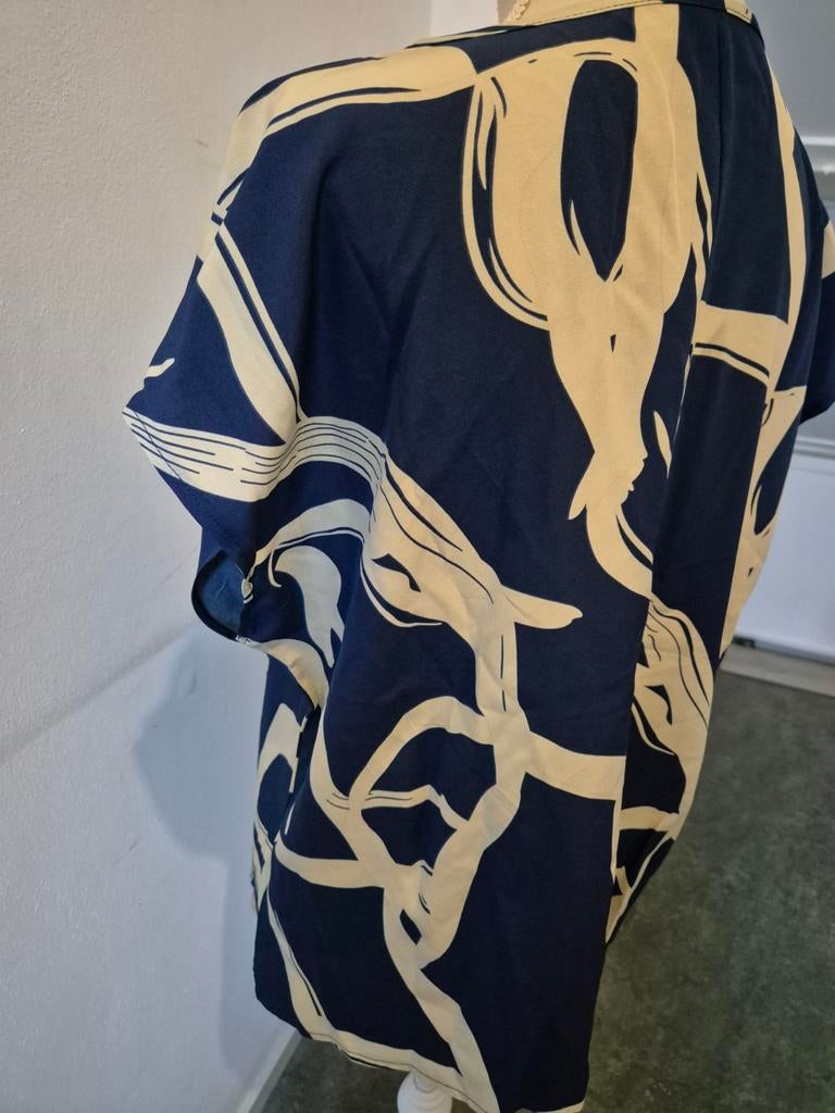 Blouse met abstracte print maat L, Blauw, Maat 42/44 (L), Nieuw, Ophalen of Verzenden