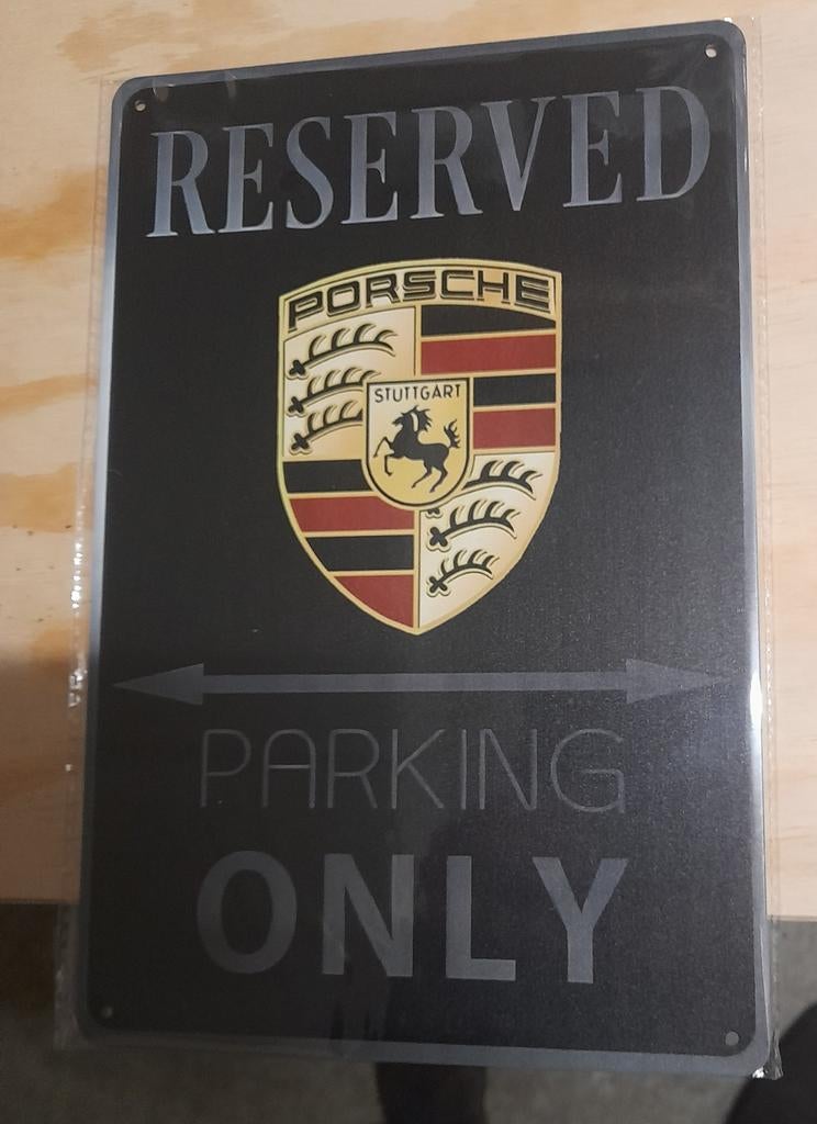 Porsche parking only Metalen bord, Ophalen of Verzenden, Nieuw, Auto's