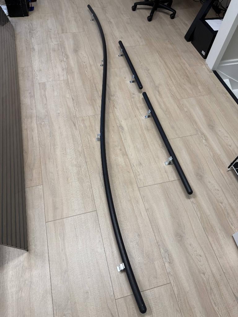3 Trapleuningen Hout (Zwart), Doe-het-zelf en Verbouw, Ladders en Trappen, Ophalen of Verzenden, Zo goed als nieuw, Trap, 2 tot 4 meter