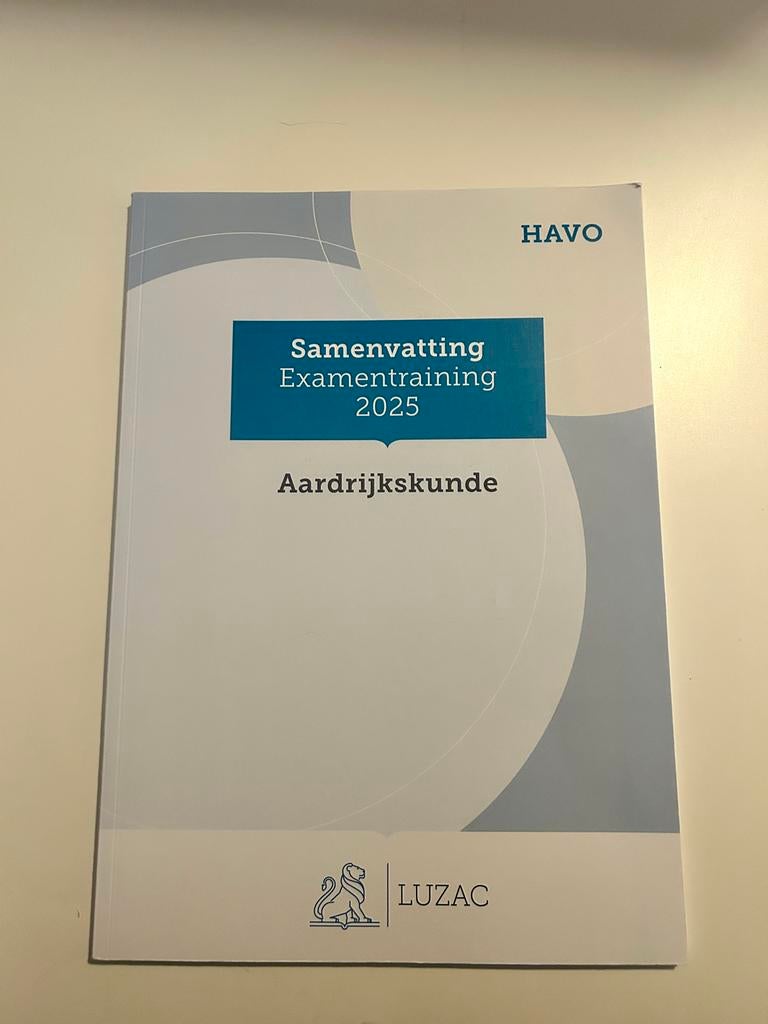 Samenvatting Examentraining Aardrijkskunde HAVO Luzac, Boeken, Schoolboeken, Ophalen of Verzenden, Nieuw, HAVO, Aardrijkskunde