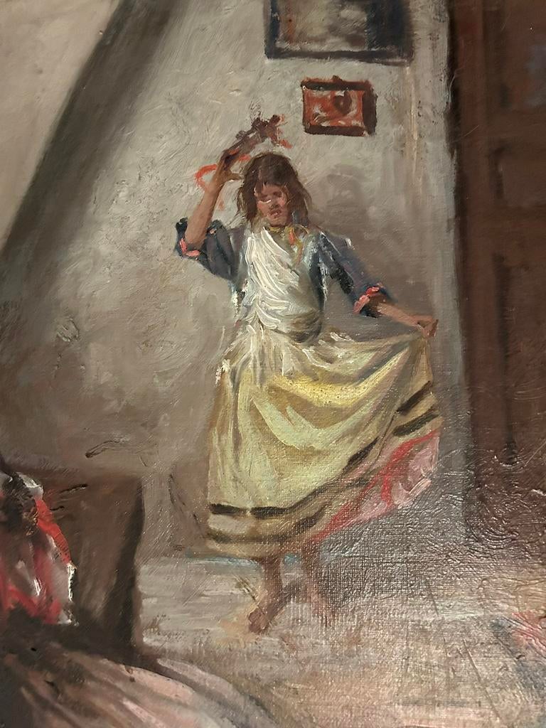 Reinier Pijnenburg - dansles, Antiek en Kunst, Kunst | Schilderijen | Klassiek, Ophalen of Verzenden