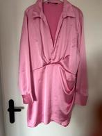 Zara roze satijnen jurk, getailleerd, Maat 46/48 (XL) of groter, Ophalen of Verzenden, Roze, Gedragen