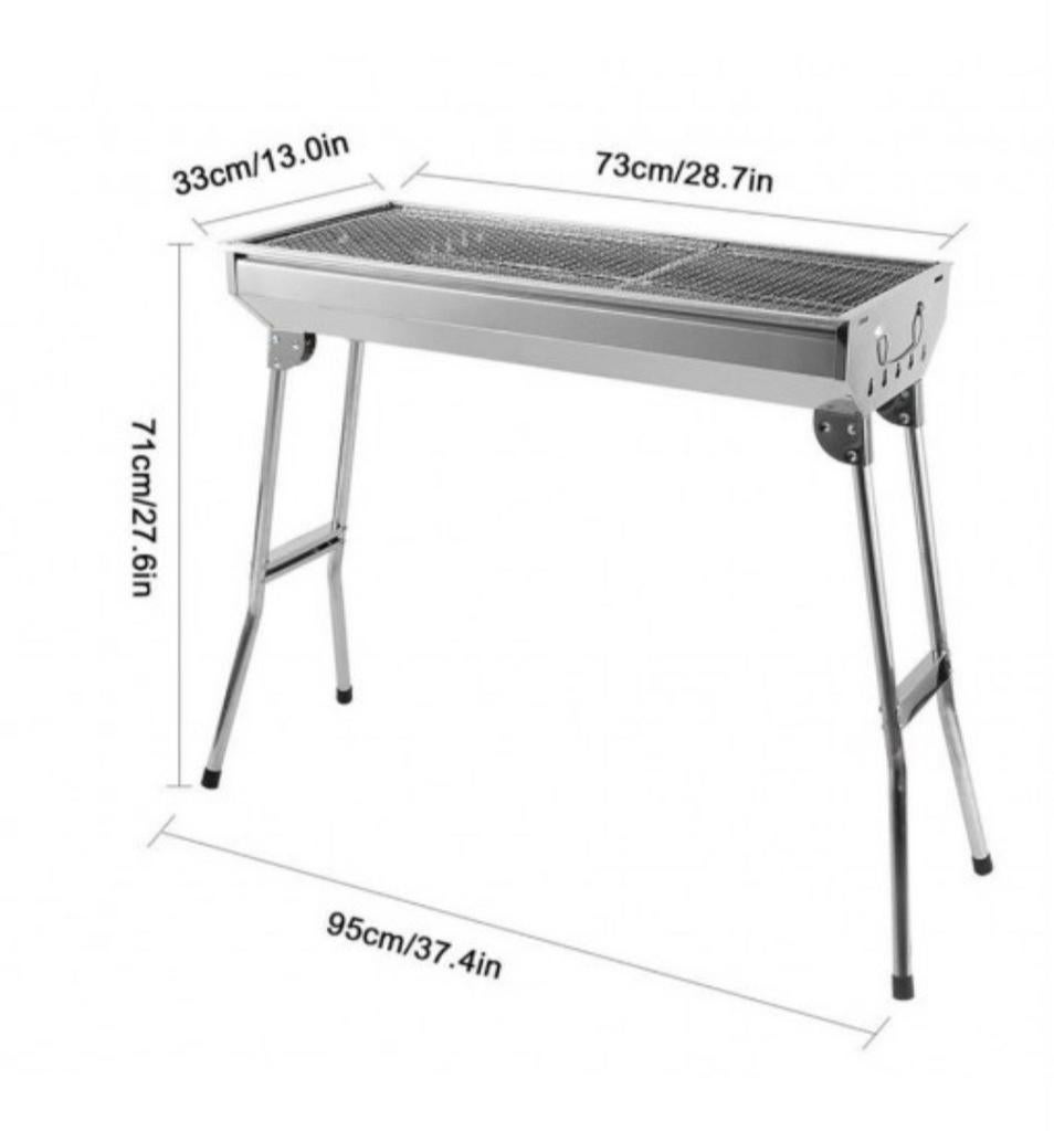 Rvs saté bbq opvouwbaar, Tuin en Terras, Houtskoolbarbecues, Lankforst, Nieuw, Info@melliestradingcompany.nl, Mtc
