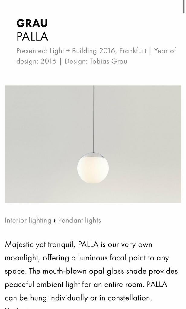 Hanging Lamp TOBIAS GRAU PALLA 16, Ophalen of Verzenden, Minder dan 50 cm