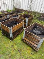 Palletranden - 7 x moestuinbakken, Ophalen of Verzenden, Zo goed als nieuw, Rechthoekig, Hout