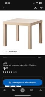 Gratis Ikea Lack tafeltje beige, Ophalen, 50 tot 100 cm, Vierkant, Tot twee personen