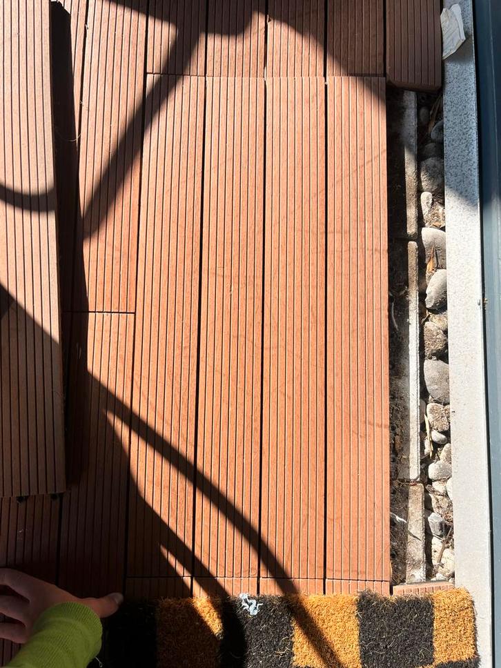 7,6 m² Composiet Vlonder/Balkontegels 60x30cm - ca. 7,6m2, Tuin en Terras, Terrasdelen en Vlonders, Gebruikt, Composiet, Ophalen