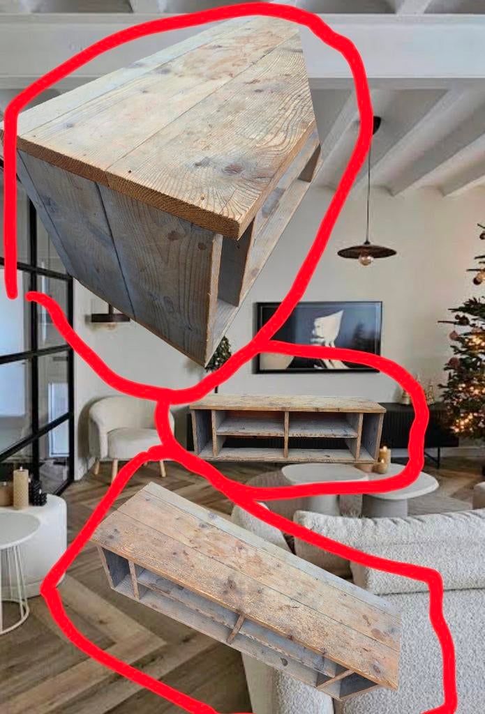 Houten tv meubel opknapper!!! Zware kwaliteit, Ophalen, Minder dan 2 meter