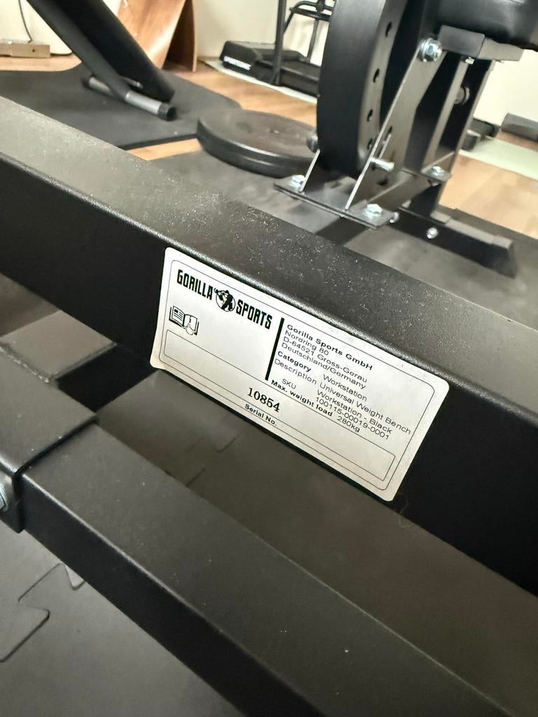 Gorilla Sports Krachtstation/Fitnessbank/Lat pull down toren, Sport en Fitness, Ophalen, Zo goed als nieuw, Armen, Fitnessbank