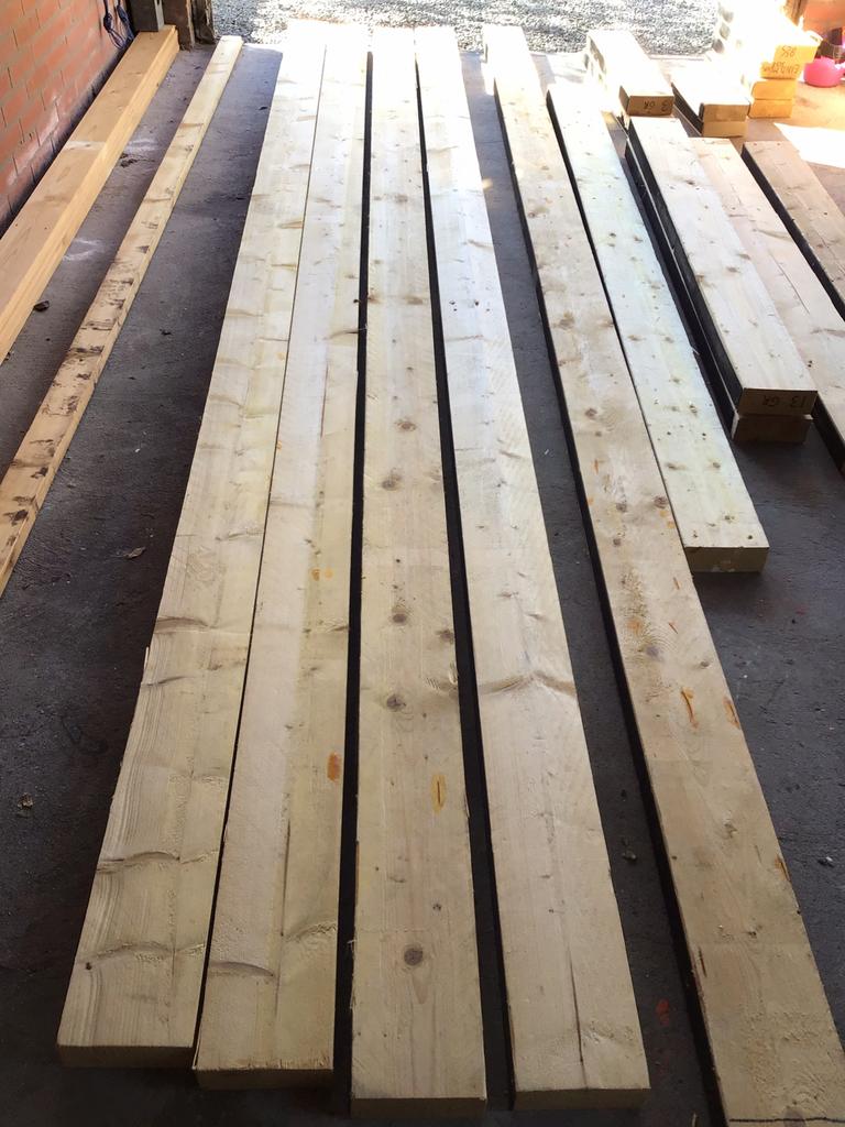 Partij Vuren Balken 63x160, Doe-het-zelf en Verbouw, Hout en Planken, Ophalen, Zo goed als nieuw, Balk, Vuren