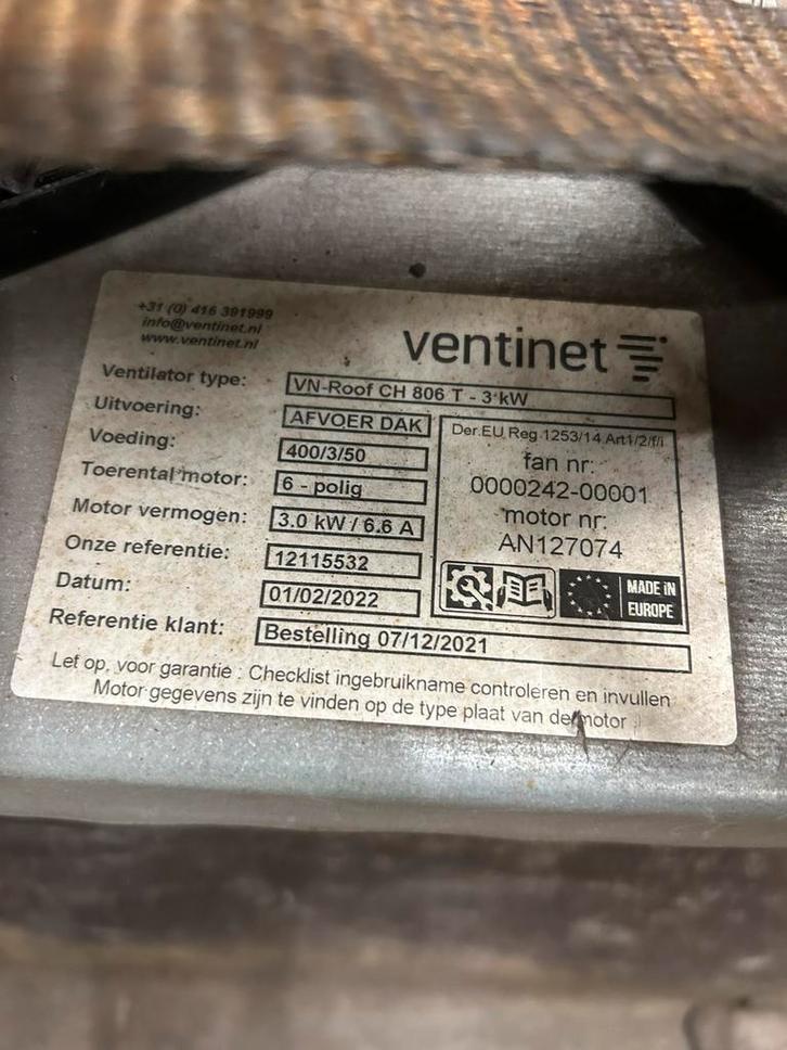 Ventinet dakventilator VN-Roof CH 806 T met regelaar, Doe-het-zelf en Verbouw, Ventilatie en Afzuiging, Gebruikt, Ventilator, Ophalen
