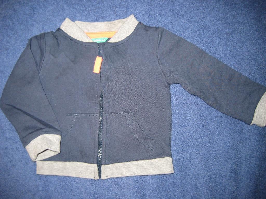 Blauw/grijs vestje, 62, HEMA, Ophalen of Verzenden, Zo goed als nieuw, Jongetje, Truitje of Vestje