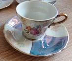 2 prachtige antieke porseleinen kleine kop en schotels, Ophalen of Verzenden, Porselein, Overige stijlen, Kop(pen) en/of Schotel(s)