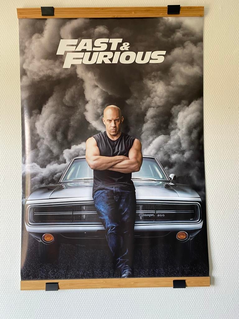 Fast & Furious Filmposter - Ingelijst - 61 x 90 cm, Verzamelen, Rechthoekig Staand, Met lijst, Deurposter of groter, Ophalen of Verzenden