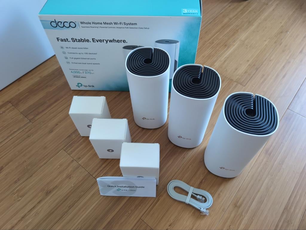 TP-Link Deco M4 AC1200 - 3 pack Mesh Wi-Fi Systeem, Computers en Software, Ophalen of Verzenden, Zo goed als nieuw, Router, TP-Link