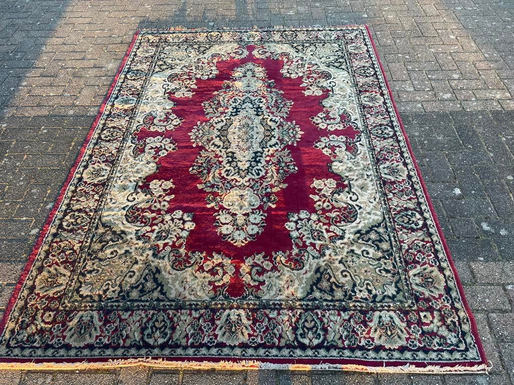 Vintage vloerkleed /oosters /perzisch tapijt, Huis en Inrichting, Stoffering | Tapijten en Kleden, Ophalen, 200 cm of meer, Zo goed als nieuw
