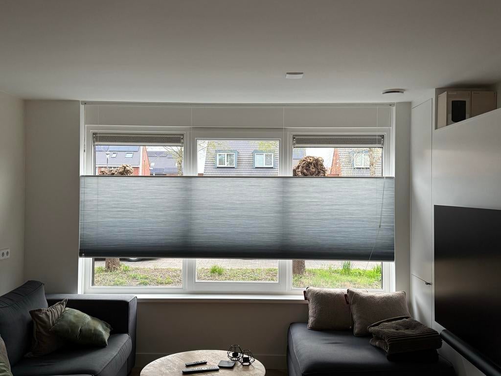 Plissé gordijn Veneta licht grijs, Ophalen, Grijs, Zo goed als nieuw, 200 cm of meer