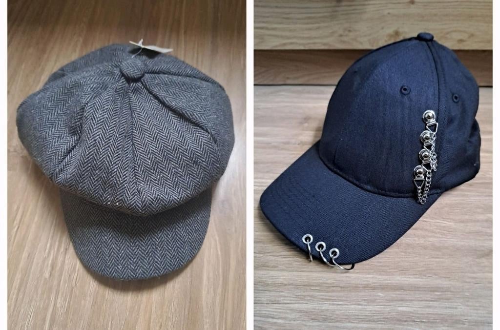 Nieuw Grijze Newsboy Cap & Zwarte Baseball Pet €5 per stuk, Nieuw, One size fits all, Ophalen of Verzenden, Pet