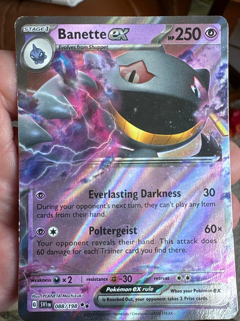 Banette ex Pokémon kaart - Zeldzaam en in topconditie, Ophalen of Verzenden, Zo goed als nieuw, Losse kaart, Foil