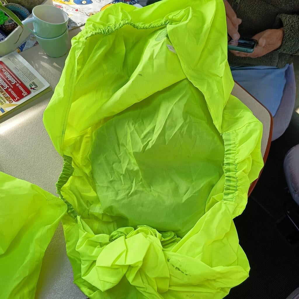 Neon gele regenhoezen voor fietstas - Set van 2, Ophalen of Verzenden, Gebruikt, Onbekend