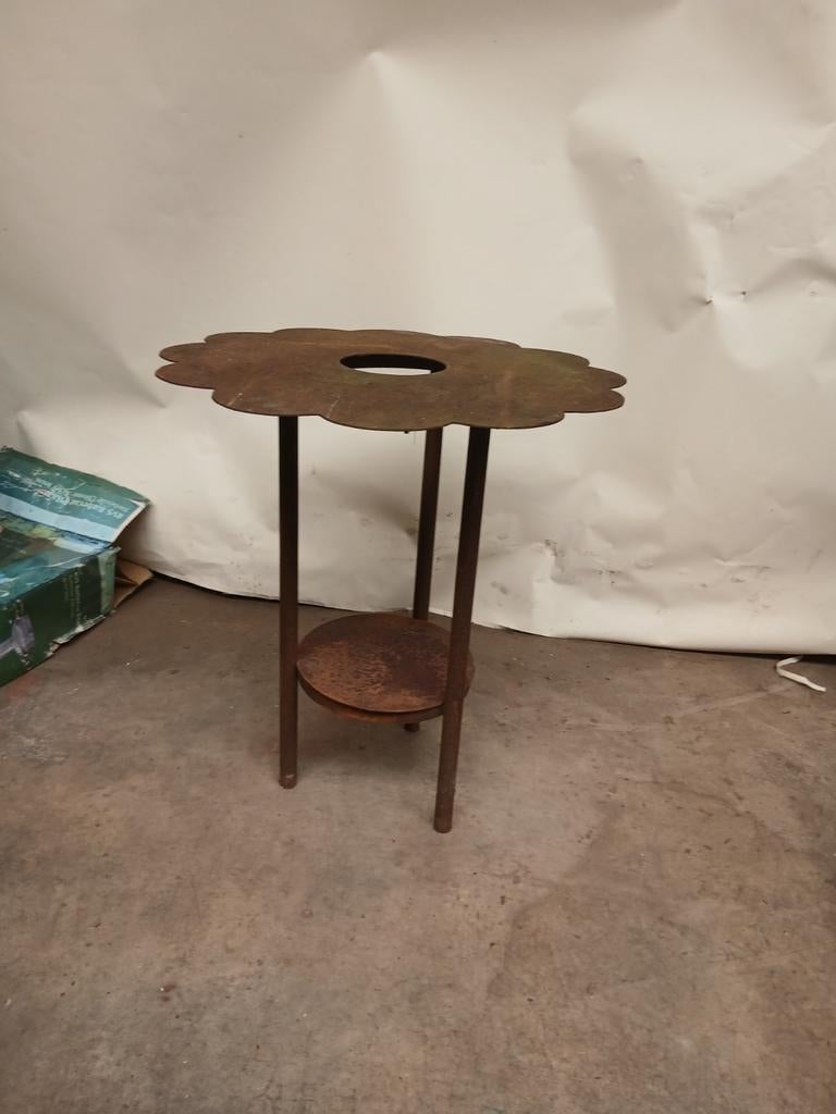 Ronde metalen bijzettafel met los blad - 75x70 cm, Ophalen