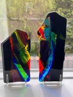 Gesigneerde glaskunst van Annemiek Punt uniek set van 2, Ophalen, Meerkleurig, Overige stijlen, Zo goed als nieuw