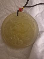 Prachtige Jade Hanger met Draak - Uniek Sieraad, Ophalen of Verzenden, Zo goed als nieuw, Steen of Mineraal, Met edelsteen