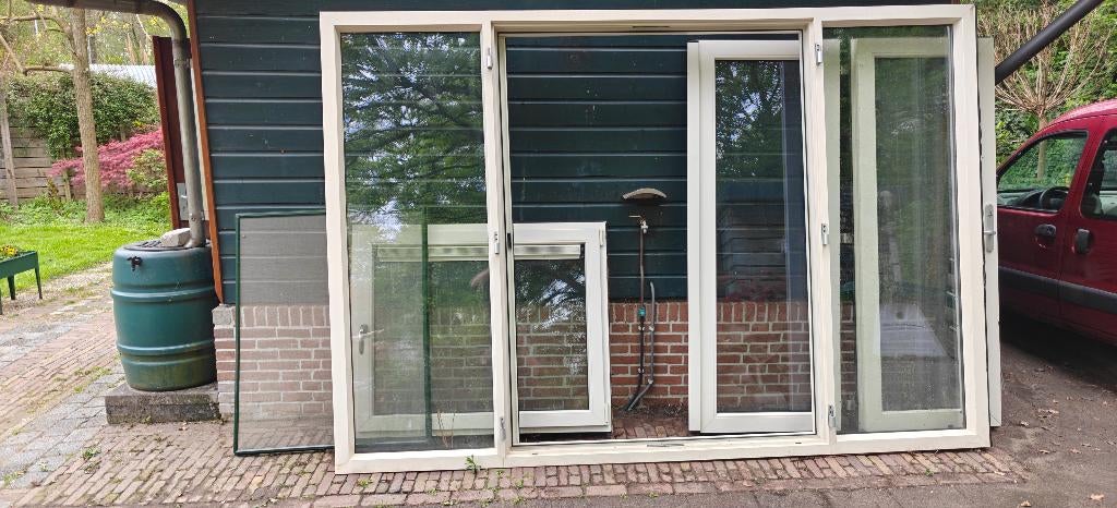 Kozijn met deuren en raam, Ophalen, Kunststof, Gebruikt, Deurkozijn