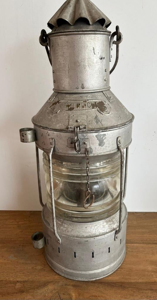 Uit inboedel: Ankerlicht, zink, 48 cm , incl  verzenden, Verzamelen, Scheepvaart, Verzenden, Zo goed als nieuw, Gebruiksvoorwerp