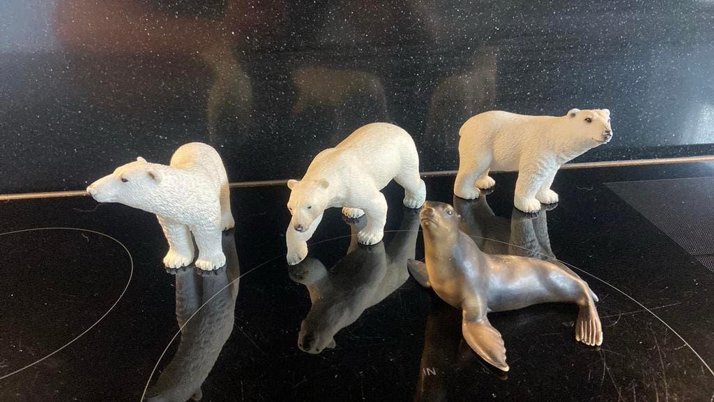 Schleich Wildlife: ijsberen met Rob, Ophalen of Verzenden, Zo goed als nieuw, Paard, Beeldje of Figuurtje