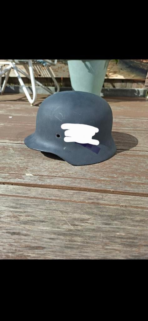 Opgeknapte Duitse m35 helm, Ophalen of Verzenden, Duitsland, Helm of Baret