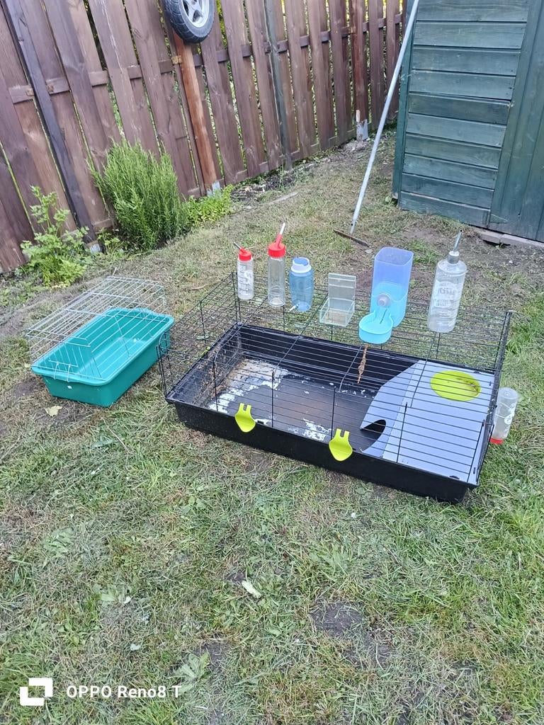 Cavia Korf met Transport bak en diverse flessen en voedselba, Ophalen of Verzenden, Kooi, Cavia, Minder dan 60 cm