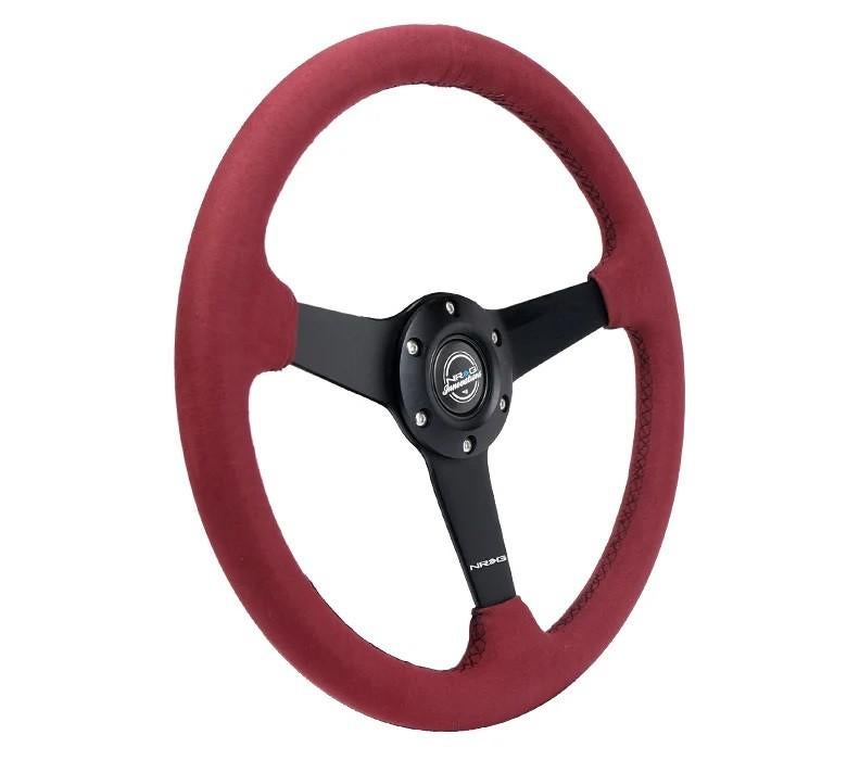 NRG Sportstuur Alcantara 350mm burgandy rood zwart, Auto diversen, Tuning en Styling, Ophalen of Verzenden