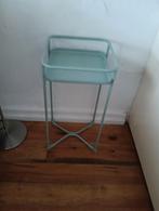 Mintgroen metalen plantentafeltje / bijzettafel, Huis en Inrichting, Ophalen, Minder dan 55 cm, Gebruikt, Metaal of Aluminium