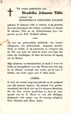 Tibbe Hendrika Johanna 1902-1964 Almelo, Ophalen of Verzenden