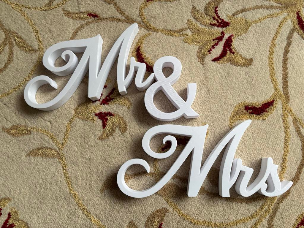 Mr & Mrs Decoratie Set - Wit, Ophalen, Zo goed als nieuw