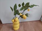 Citroenvaas / Vaas Citroen H: 22 cm. Ø 12 cm., Huis en Inrichting, Woonaccessoires | Vazen, Ophalen, Geel, Aardewerk of Porselein
